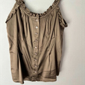 𝅺nwt Nanette Lepore, Size 4, Taupe/Bronze Silk Tank